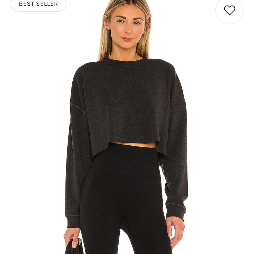 WeWoreWhat Cropped Sweatshirt - Black - size L - NWT